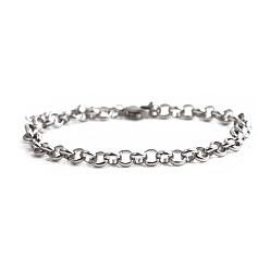 Steel-colored bracelet Adjustable Steel Cut Polished Bracelet with European and American Style