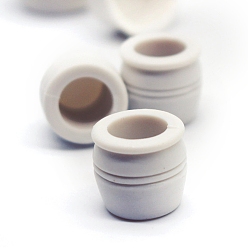 (404) Непрозрачное AB Кислое яблоко Миниатюрная модель пустого цветочного горшка для кукольного домика, пластиковый завод ландшафтный уличный цветок трава алтарные наборы, цветочный белый, 18x17 мм