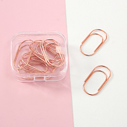 Oval Metal Paper Clips, Rose Gold, Oval, Oval, 38x19mm