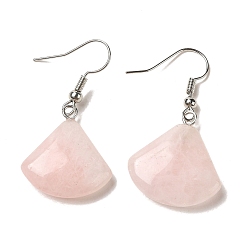 Розовый Кварц Серьги с подвесками из натурального розового кварца, платиновые латунные серьги, 39x20 мм