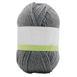 Gray Acrylic Fibers & Polyester Yarn, with Golden Silk Thread, for Weaving, Knitting & Crochet, Gray, 2~2.5mm