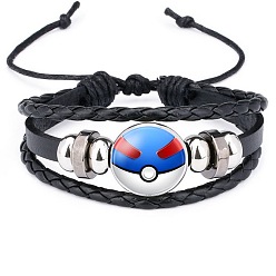 Style 3 Bracelet pokemon go time gem avec charme pokeball - bracelet en cuir diy