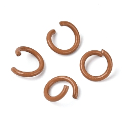 Pérou Anneaux ouverts en fer peint à la bombe, Pérou, Jauge 18, 8.5x1mm, diamètre intérieur: 5.5 mm, environ5050 pcs / 1000 g