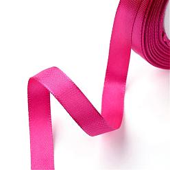 Ярко-Розовый Односторонняя атласная лента, Полиэфирная лента, ярко-розовый, 1/4 дюйм (6 мм), около 25 ярдов / рулон (22.86 м / рулон), 10 рулоны / группа, 250yards / группа (228.6 м / группа)
