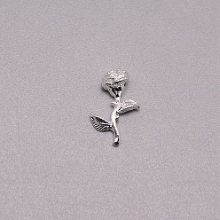 Серебро Кабошоны из сплава цветков розы, 3аксессуары для наполнителей d charms, для женского украшения ногтей, серебряные, 15.5x10x5 мм