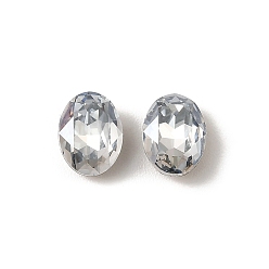 Синий Оттенок K 5 кабошоны из стеклянного страза, задние и задние, граненые, овальные, синий оттенок, 8x6x3.5 мм