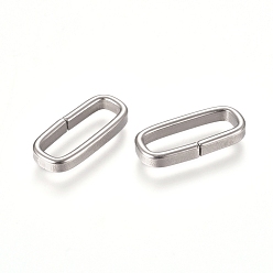 Stainless Steel Color 201 Stainless Steel Quick Link Connectors, Linking Rings, Closed but Unsoldered, Rectangle, Stainless Steel Color, 16.5x7.3x2.3mm, Inner Diameter: 13.5x4.5mm