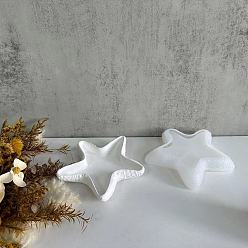 White Food Grade Silicone Starfish Tray Mold, Resin Casting Molds, for UV Resin, Epoxy Resin Craft Making, White, 136x129mm