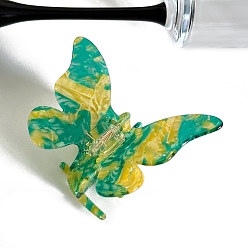 Зеленый Заколки-когти из ацетата целлюлозы в форме бабочки, аксессуары для волос для женщин и девочек, зелёные, 70x57x93 мм