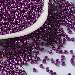 Purple Baking Paint Glass Seed Beads, Cylinder, Purple, 2.5x2mm, Hole: 1.4mm, about 45359pcs/pound