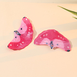 Светло-Вишневый Кулон из непрозрачной смолы, бабочка, светло-вишневый, 18x32 мм, отверстие : 1 мм