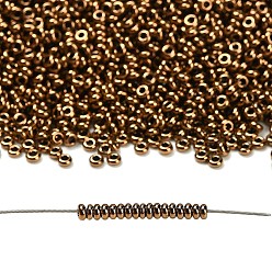 (221) Bronze Toho 11/0 полукруглые бусины, японский бисер, (221) бронза, 2.2x0.9 мм, отверстие : 0.8 мм, Около 8666 шт / 50 г