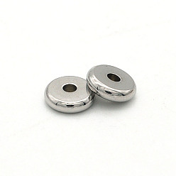 Stainless Steel Color 304 Stainless Steel Beads, Disc/Flat Round, Stainless Steel Color, 8x2mm, Hole: 2mm