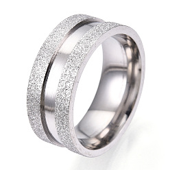 Нержавеющая Сталь Цвет 201 рифленое кольцо из нержавеющей стали для женщин, цвет нержавеющей стали, внутренний диаметр: 17 мм, широк: 8 мм