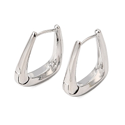 Real Platinum Plated Brass Hoop Earrings for Women, Real Platinum Plated, 20.5x4.5x9mm