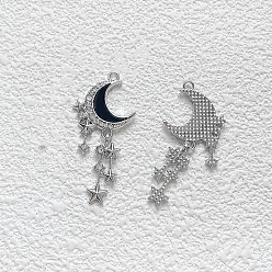 Луна Платинового сплава подвески, луна, 37x17 мм