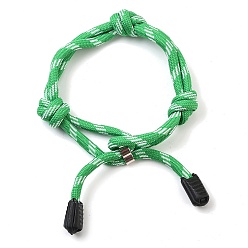 Средний Весенно-Зеленый Браслеты из нейлоновой нити, со сплавом, для молодых людей орнамент, средний весенний зеленый, 7-5/8 дюйм (19.5 см), внутренний диаметр: 2-3/8 ~3-1/8 дюйм (6~8 см)