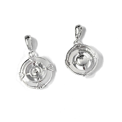 Платина Сплав подвески балилы, плоско-круглые, платина, 26x16 мм