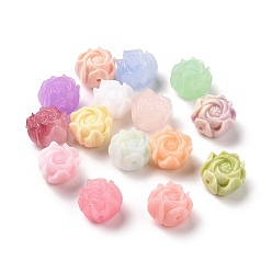 Mixed Color Synthetic Coral Beads, Dyed, Flower, Mixed Color, 13x13.5x9mm, Hole: 1.5mm