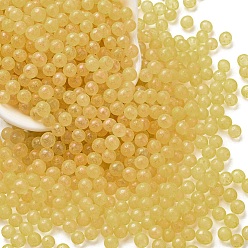 Gold Luminous Glow in the Dark Transparent Glass Round Beads, No Hole/Undrilled, Gold, 5mm, about 2800Pcs/bag