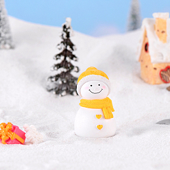 Yellow Mini PVC Snowman, Figurine, Dollhouse Decorations, Christmas Theme, Yellow, 45x25mm