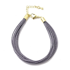 Серебро Женские полиэстеровые браслеты, многожильных браслеты, золотые, серебряные, 7.24 дюйм (18.4 см)