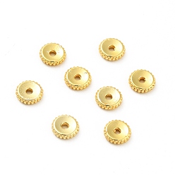 Real 18K Gold Plated Rack Plating Alloy Beads, Long-Lasting Plated, Cadmium Free & Lead Free, Flat Round, Real 18K Gold Plated, 6x1.5mm, Hole: 1.2mm