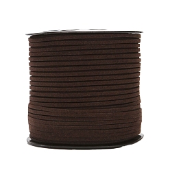 Coconut Brown Flat Imitation Leather Cord, for Gift Packaging, Coconut Brown, 3mm, about 98.43 Yards(90m)/Roll