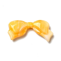Orange Opaque Acrylic Beads, Bowknot, Orange, 14x29.5x6mm, Hole: 1.6mm