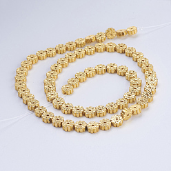 Golden Plated Electroplate Non-magnetic Synthetic Hematite Beads Strands, Flower, Golden Plated, 6x2mm, Hole: 1mm, about 66pcs/strand, 15.9 inch(40.5cm)