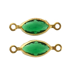 Зеленый Латунные подвески для стеклянных соединителей pave k9, ссылки на конский глаз, золотые, зелёные, 14x4.5x2 мм, отверстие : 1 мм