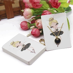 Black 100Pcs Ballet Dancer Paper Jewelry Display Cards for Necklaces Storage, Rectangle, Black, 7x5cm