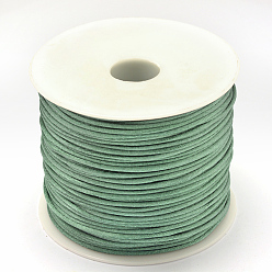 Verdemar Oscuro Hilo de nylon, cordón de satén de cola de rata, verde mar oscuro, 1.5 mm, aproximadamente 100 yardas / rollo (300 pies / rollo)