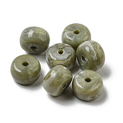 Dark Olive Green Opaque Acrylic Bead, Rondelle, Dark Olive Green, 8x5mm, Hole: 1.6mm