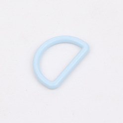 Light Cyan Plastic Buckle D Ring, Webbing Belts Buckle, for Luggage Belt Craft DIY Accessories, Light Cyan, 25mm, 10pcs/bag