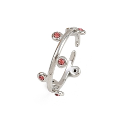 Роза 304 открытые манжеты из нержавеющей стали Rhinetson для женщин, цвет нержавеющей стали, круглые, роза, 1.5~7.5 мм, внутренний диаметр: регулируемый