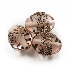 Misty Rose Transparent Czech Glass Beads, Oval, Misty Rose, 14x10mm
