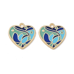 Синий Стойки обшивки сплава эмали подвески, без кадмия, без никеля и без свинца, шарма сердца, синие, 25x25x2 мм, отверстие : 2 мм