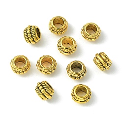 Antique Golden Tibetan Style Alloy Spacer Beads, Rondelle, Antique Golden, 6x8mm