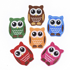Mixed Color Computerized Embroidery Cloth Iron On/Sew On Patches, Costume Accessories, Appliques, Owl, Mixed Color, 53x42x1.5mm, about 6colors, 1color/20pcs, 120pcs/bag