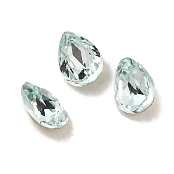 Индийский Сапфир Стеклянные стразы кабошоны, задние и задние, граненые, слеза, Индийский сапфир, 4x2.5x2 мм