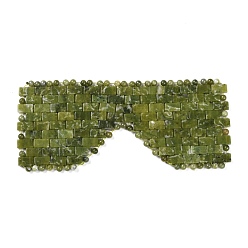 Jade Natural Chinese Jade Woven Eye Mask, for Relieving Eye Bags and Dark Circles, Yoga Meditation Tools, 210~220x90~100x5~7mm