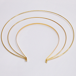 Golden Hair Accessories Iron Hair Band Findings, Golden, 4.5~21x2mm