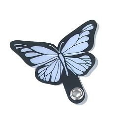 Lavender Butterfly PVC Mobile Phone Lanyard Patch, Phone Strap Connector Replacement Part Tether Tab for Cell Phone Safety, Lavender, 6x3.6cm