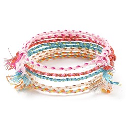 Mixed Color Cotton Braided Cords, Macrame Cord Bracelet Making, Mixed Color, 1-3/4~3-1/8 inch(4.5~8.1cm), 2mm
