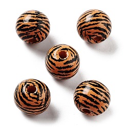 Sandy Brown Wood European Beads, Large Hole Beads, Animal Grain, Sandy Brown, 15.5~16x14.5mm, Hole: 4mm