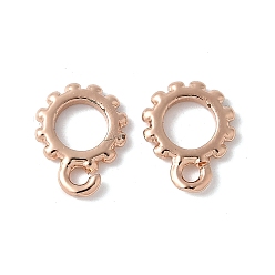 Розовое Золото Латунные трубки брекеты амулеты, без свинца и без кадмия, долговечный, стойки покрытие, розовое золото , 10x8x1.5 мм, отверстие : 1.4 мм, внутренний диаметр: 4.5 мм