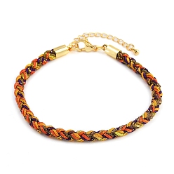 Разноцветный 4браслеты из плетеного нейлонового шнура толщиной ⅛ дюйма, с латунными выводами и 304 застежками из лобстера из нержавеющей стали, долговечный, золотые, красочный, 7-3/4 дюйм (19.7 см)