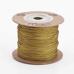 Dark Goldenrod Nylon Cords, String Threads Cords, Dark Goldenrod, 1mm, about 54.68~59.05 yards(50~54mm)/roll