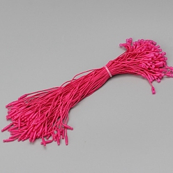 Deep Pink Polyester Snap Lock Hang Tag String, Loop Fastener Hook Ties, Deep Pink, 20x0.28cm